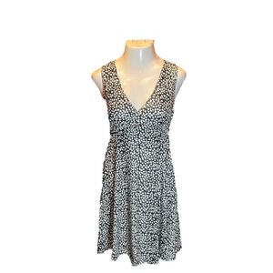 SHEILAY Dark Gray & Cream Print Wrap Dress Size M. NWT!